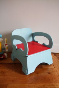 ancienne chaise pot vintage Rouge Garden