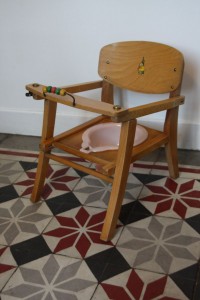 chaise pot bébé 1950 Rouge Garden