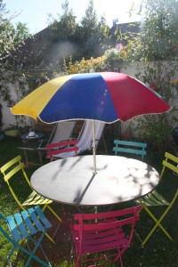 parasol années 60 70 vintage Rouge Garden